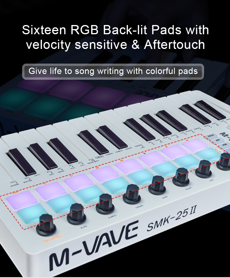 M-VAVE SMK-25 II MIDI Pad Cont - مراجعة Midi Controller Pad وسعره