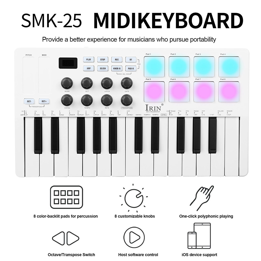 لوحة مفاتيح محمولة SMK-25 للتح - مراجعة Midi Controller Pad وسعره