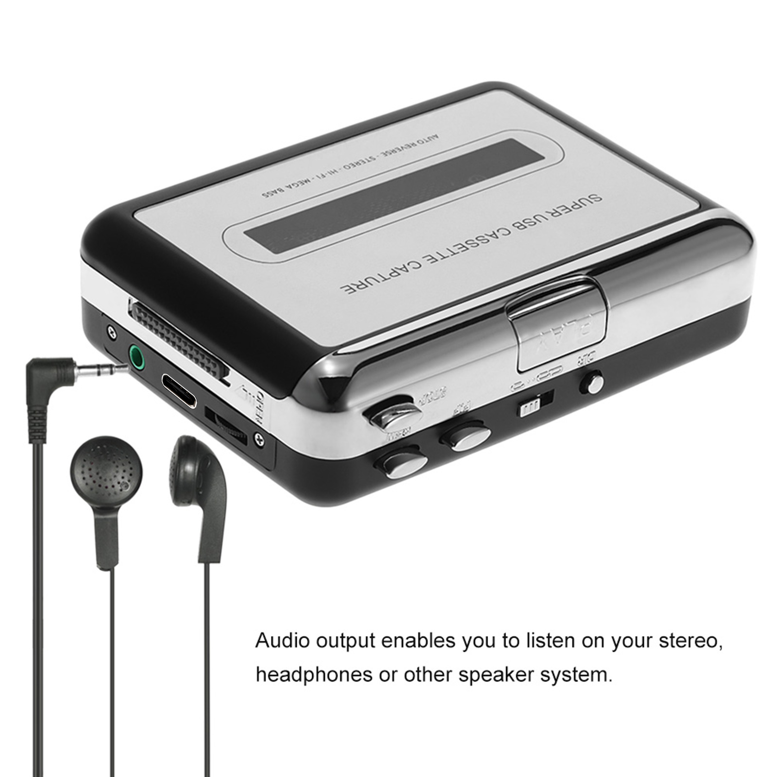 التقاط كاسيت USB مع سماعة أذن  - مراجعة Audio Music Converter To Mp3 وسعره